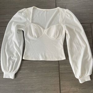 Timing White Long Sleeve Blouse